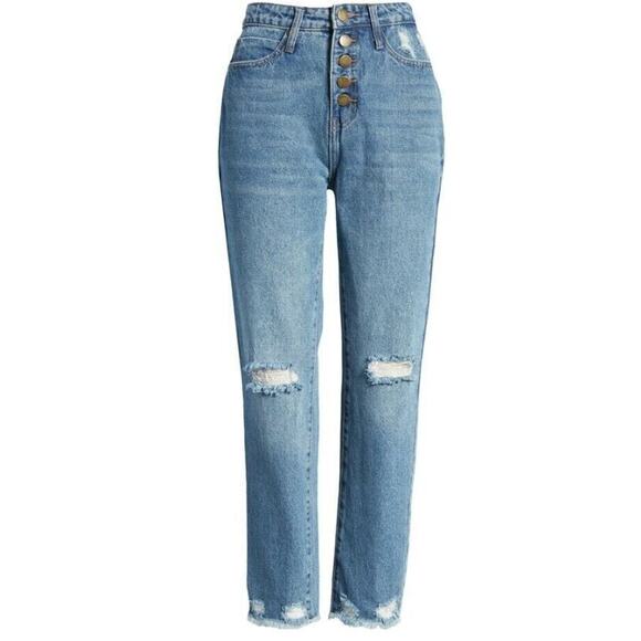 PTCL Women's High Waist Distressed Button Fly Jeans in Med Vintage Size 28 $45 - Picture 4 of 4